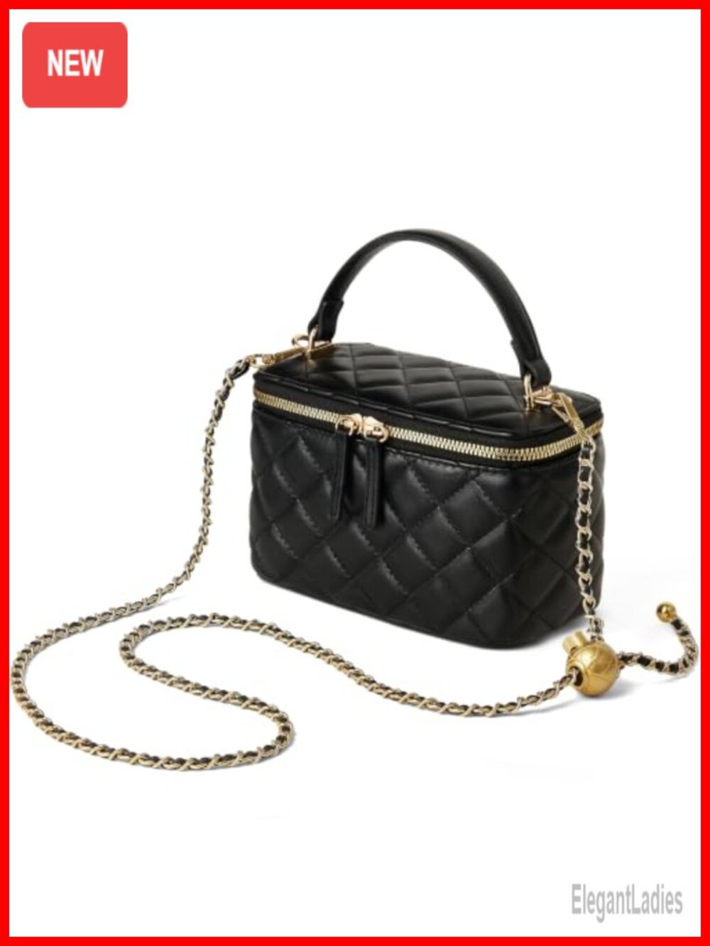 Small Quilted Box Crossbody Purse Vegan Leather Top Handle Bag
